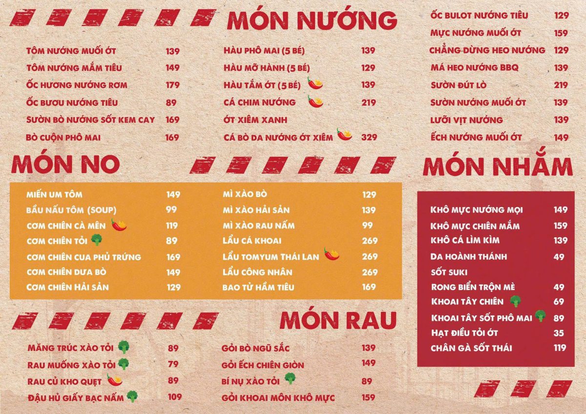 Menu Xẻng 376 Trường Sa